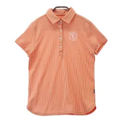 サイズ：M CALLAWAY キャロウェイ サンプル品 半袖ポロシャツ ストライプ柄 オレンジ系 [240101371075]# ゴルフウェア レディース ストスト