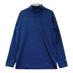 サイズ：M PUMA GOLF プーマゴルフ  モックネック 長袖Tシャツ 総柄 ネイビー系 [240101423772] ゴルフウェア メンズ ストスト