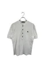 人気   Burberry Black Label バーバリーブラックレーベル 半袖Tシャツ  無地 ホワイト系   刺繍  メンズ サイズ 2  ネ 衣B