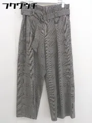 ◇ le.coeur blanc ルクールブラン ウエストベルト チェック ワイド パンツ サイズ38 グレー系 レディース  【1109280013607】