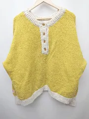 ◇ JaVa × classicalelf シンプル オーバーサイズ 長袖 ニット セーター サイズL イエロー レディース P  【1406240007011】