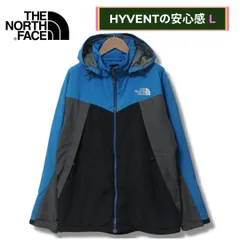 ノースフェイス HYVENT マウンテンパーカー L ブルー THE NORTH FACE ハイベント ナイロンジャケット ブルゾン ロゴ刺繍 ストリート Y2K オーバーサイズ スポーツミックス テック アウトドア ブラック グレー 古着 A150