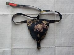 ☆ふんどし☆黒に唐獅子金ラメプリントの黒猫褌Lサイズ両Ａ面「褌工房さっぽろ」