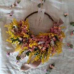 Spring 春のこもれび ミモザの小さなハーフリース 15.5〜35.5cm 