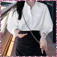 送料無料 シャツブラウス レディース 七分袖シャツ Vネックブラウス 春夏 スタンダードシャツ白 オフィスカジュアル 大人女性 お洒落 フォーマルシャツ 韓国ワイシャツ通勤 オフィスブラウス白 入学式入園式卒園式 無地Yシャツ OL