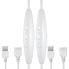 新品 クリアヒル（Clearhill）USB オス・メス dimmer スイッチ 2個セット、6段階調光、ON-OFF機能、無段階調光、2A電流、22AWGワイヤー、16kリフレッシュレート、60秒遅延オフ、5V単色LEDライト用