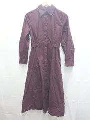 ◇ Θ N. Natural Beauty Basic フロントボタン 長袖 膝下丈 ワンピース サイズS ボルドー系 レディース E  【1507230006110】