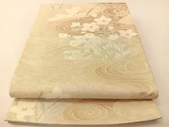 平和屋着物＊夏物　六通柄袋帯　流水秋草文　金銀糸　正絹　逸品　未使用　BAAT0772yc