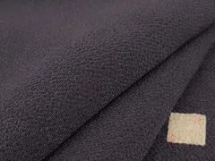 平和屋着物▽上質な色無地　単衣　作家物　深紫色　鬼しぼ縮緬　正絹　逸品　未使用　AAAU0954iu