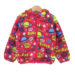 ベビードール 中綿ジャケット ジャンパー アウター パーカー リバーシブル キッズ 男の子用 100サイズ 黒×赤 BABYDOLL 【中古】