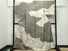 平和屋着物●訪問着　紬地　絞り　南天辻が花　正絹　逸品　CAAX0837vf