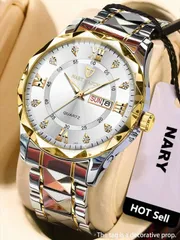 腕時計 メンズ クォーツ メンズビジネスカジュアル ウォッチ 防水カレンダーステンレススチールストラップ腕時計、日常生活の装飾、ギフトに最適