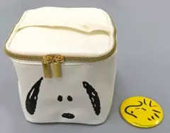 【中古】グッズセット スヌーピー 収納バニティーポーチ＆ウッドストックミラー 「PEANUTS(SNOOPY)」 cookpad plus(クックパッド プラス) 2023年冬号付録