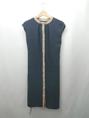 ◇ ◎ NATURAL BEAUTY BASIC フロントボタン　大人 ノースリーブ ロング丈 ワンピース サイズS ブラック系 レディース E  【1506190015637】