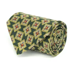 マリオヴァレンティノ ブランド ネクタイ シルク 小紋柄 総柄 メンズ グリーン MARIO VALENTINO 【中古】