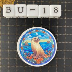 방수 스티커 물개 해양 생물 스테인드 글라스 풍 BU-18