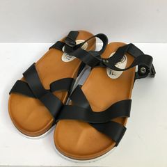 日本製　本革　レザーコンフォートサンダル　ブラック　M　23～23.5㎝　訳あり　コのサムネイル