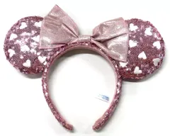 【中古】アクセサリー(非金属) ミニーマウス(ピンク/ハート刺繍) スパンコールカチューシャ 「ディズニー」 東京ディズニーリゾート限定