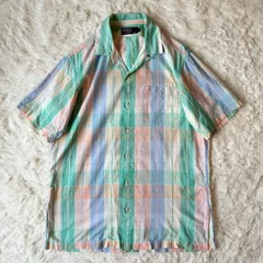 90s Polo by Ralph Lauren ポロバイラルフローレン 古着 コットン半袖シャツ オープンカラー 開襟 短丈 マドラスチェック インド ヴィンテージ Vintage