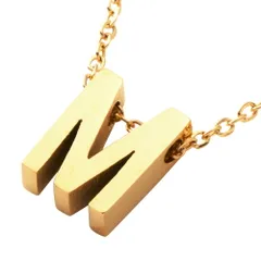 【M：ゴールド×ワンサイズ】[Cream dot. クリームドット公式] ネックレス レディース  ステンレス製 金属アレルギー つけっぱなし ショート チェーン イニシャル アルファベット 大人 上品 エレガント きれいめ シンプル  