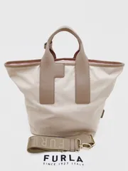 【中古 美品】フルラ Furla Piuma L トートバッグ 2WAY ショルダーバッグ ナイロン レザー ベージュ系  ピンク系 WB01249 レディース 斜め掛け 軽量 A4収納 カジュアル 旅行 ブランドバッグ