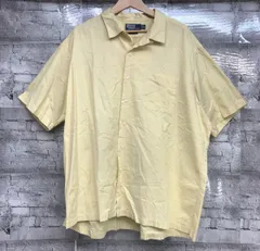 90s POLO RALPH LAUREN ポロ ラルフローレン CALDWELL コールドウェル 開襟シャツ オープンカラーシャツ コットン サイズXXL イエロー