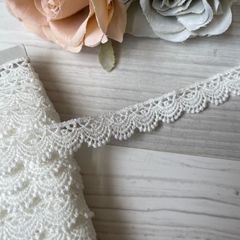 綿ケミカルレース　幅1.3ｃｍ　繊細な刺繍柄　3m　高品質な日本製 [57111