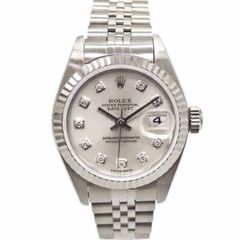 【中古】新品仕上げ ロレックス Rolex 79174G デイトジャスト 26 10Pダイヤ シルバー文字盤 K18WG ホワイトゴールド  SS ステンレススチール 自動巻き レディース 腕時計 A2402032 【無料ギフトラッピング承ります】