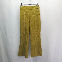 ◇ ⊇ ems excite エムズエキサイト ウエストゴム フレア コーデュロイパンツ サイズS マスタード系 レディース E  【1503050038560】