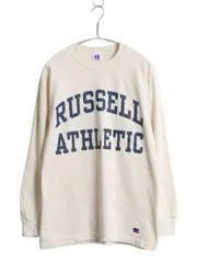 【お得なクーポン配布中!】 デッドストック 90s USA製 ラッセル 2段 プリント 長袖 Tシャツ メンズ レディース M オールド コットン ロンT ロングスリーブ カットソー