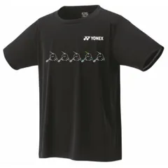 YONEX(ヨネックス) Tシャツ ドライ 半袖 バドミントン【ラインデザイン】【シマエナガ】【空振り】【16500】【LINE-02】練習用 練習着 ブラック