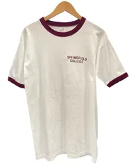 チャンピオン Champion 60s 70s プロダクツタグ リンガーTシャツ Springfield college カレッジプリント US古着 Tシャツ ホワイト Lサイズ 101MT-2855