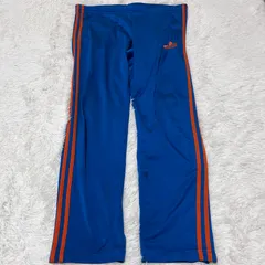 古着 adidas アディダス トラックパンツ ブルー オレンジ スリーストライプス 259-143