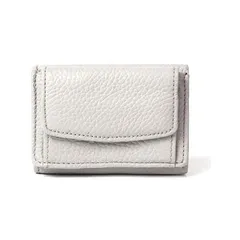 MURA ミニ財布 三つ折り レディース 本革 スキミング防止機能 財布 イタリアンレザー (グレー)