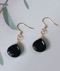 ブラックオニキスのシンプルピアス NO.59