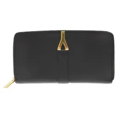 SAINT LAURENT PARIS (サンローランパリ) Yライン ラウンドファスナー レザー 長財布 ブラック/ゴールドのサムネイル