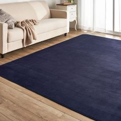 【迅速発送】アイリスプラザ フランネルラグ ネイビー 200×300㎝ 滑り止め付き ラグ 洗える ラグカーペット マット カーペット対応 防ダニ フランネル さらフワ触感 おしゃれ 北欧 じゅうたん