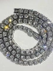 格安　メンズ　テニスチェーン　5ミリ　18・20・24インチ　ブリンブリン　czダイヤ　メンズネックレス　テニスネックレス　ギラギラ　LEX シルバー　キューバンリンク　マイアミ　hiphop