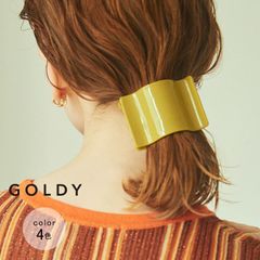 【即納】ワイド ウェーブ アセチ ヘアー クリップ GOLDY ゴールディ 6220101 goldy ヘアアクセサリー レディース ヘアアクセ  ブルー グリーン ブラウン シルバー goldy ヘアーアクセサリー GOLDY ヘアクリップ 新品 正規品