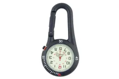 カラビナウォッチ ブラック 時計 登山用 アウトドア キャンプ 医療 実用的 防水