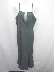 ◇ ⊂新品 JUNOAH ジュノア 肩ひも調節可能 ロング キャミワンピース サイズXL グレー系 レディース E  【1507030010249】