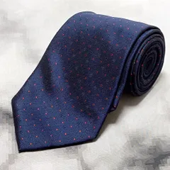 グッチ GUCCI 微光沢 ネクタイ イタリア製 シルク100% ドット柄 濃紺系 ネイビー系 M-009051 ゆうパケット