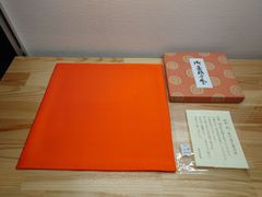 【逢絢亭・新品】茶道具 帛紗 点前帛紗 正絹 朱色 １１号 修斎謹製 紙箱入り