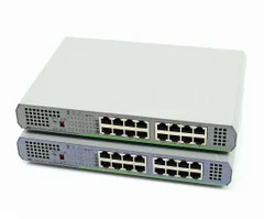 【2台セット】AliedTelesis AT-GS910/16 16ポート1000BASE-T搭載L2スイッチ 底面マグネット足装着 ファンレス 50℃環境対応 中古