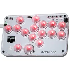 Haute42 レバーレスアケコン アケコン レバーレス 超薄型 ロープロオールボタン 改善モデルS16 高応答 for PC/Switch/PS4 PS3 天板カスタマイズ用テンプレート RGB LEDライト ホットスワップ対応 連射機能 日本語説明書付 1