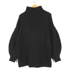 アメリヴィンテージ Ameri VINTAGE ニット セーター オーバーサイズ ハイネック パフスリーブ OVER SIZE PUFF SLEEVE  KNIT 長袖 F 黒 ブラック - メルカリ