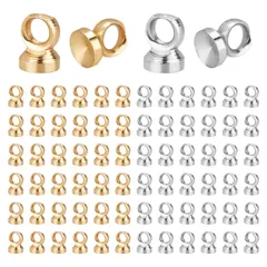 【在庫処分】ピンなし カン付き イヤリングパーツ 2色 レジンアクセサリー 丸ヒートン ビーズキャップ 接合金具 アクセサリーパーツ ヒートンキャップ チャーム取付カバー ペンダント接続金具 ヒートン ハンドメイド 手芸用品 約200個セット クラフト 金具