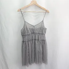 ◇ ⊂ natural couture ナチュラルクチュール シアー素材 キャミソールブラウス サイズF グレー レディース E  【1412090038600】のサムネイル