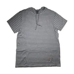 ポロラルフローレン：POLO RALPH LAUREN S/S HOODIE (グレー&アイボリーストライプ）