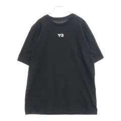 Y-3 (ワイスリー) センターロゴプリント クルーネック 半袖Tシャツカットソー ブラック HG6091